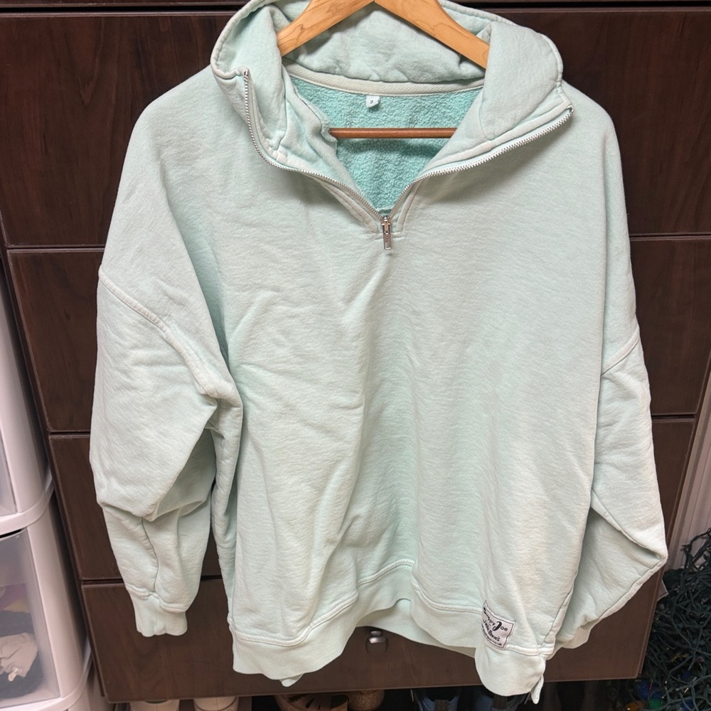 Men's Mint Green Half-Zip Sweater